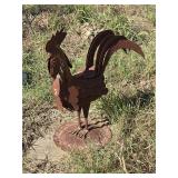 Artisan created metal rooster 16 inches high
