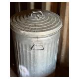 Galvanized trash can