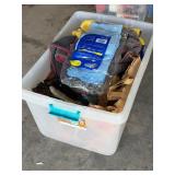 Tub full of cleaning stuff