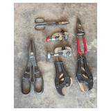 Lg scissors, pecks cutters, tubing cutters, Tin...