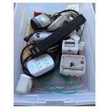 Clear tote with surge protectors, multi...