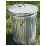 Galvanized trash can