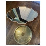 Decorative Mirror and Brass Tray