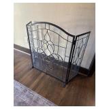 Glass and Metal Fireplace Screen