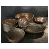 Antique Copper Bowl and Pots