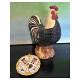 Decorative Rooster and Rooster Plate