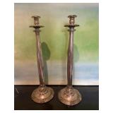 Tall Silver Plate Candlesticks