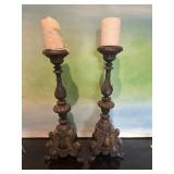 Tall Metal Candlesticks