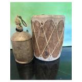 Vintage Native American Indian Wood Rawhide Drum
