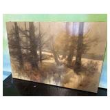 Signed Tom Nicholas Painting Winter Haze