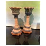 Majolica Style Candlesticks