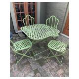 Metal Outdoor Table and Chairs (painted green)