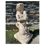 Outdoor Concrete Statue (boy with fish)