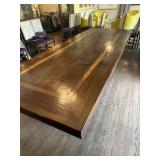 Antique Solid Wood Dining Table Beechwood Inlay