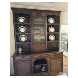 Antique Oak and Burled Walnut Vaisselier