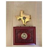 24 Carat Gold Plated State of Texas Paper Weight