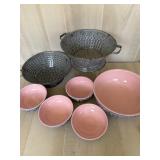 Pink and Blue McCoy Pottery Bowls and more
