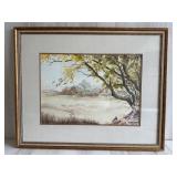 Framed Signed Watercolor Jane K. Currie