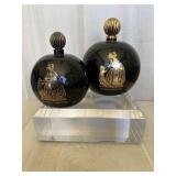Antique Glass Black Jeanne Lanvin Perfume Bottles
