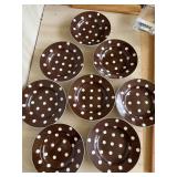 Fitz and Floyd Brown Polka Dot Bowls