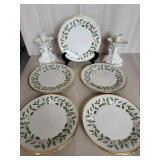 Lenox Holiday Salad Plates and Candlesticks
