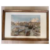 Framed Watercolor French Riveria