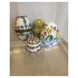 Decorative Porcelain Eggs and Box