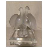 Lalique Crystal Ariane Doves Figurine