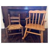 Small Wood Children's Chairs (one rocker)