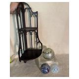 Decorative Glass Balls and Decorative Shelf
