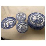 Blue Willow Transferware made in England large lot