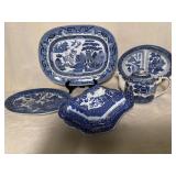 Blue Willow Transferware Assorted Serving Pieces