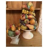 Mid-Century Italian Majolica Fruit Centerpieces