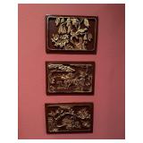 Antique Chinese Gilt Wood Wall Carvings