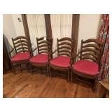 Solid Wood Armchairs Straw Seats with Cushions