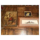 Framed Decorative Art Signed Martha Harrison; more