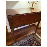 Small Antique Solid Wood Drop Leaf Table