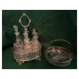 Silver Plate Cruet Set and more