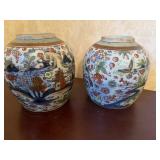 Antique Chinese Export Clobbered Ginger Jars