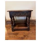 Small Carved Wood Side Table