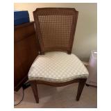 Cane Back Chair with Upholstered Seat