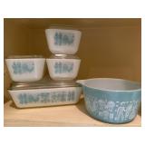 Vintage Pyrex Turquoise & White Cinderella Pattern