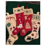 Vintage Handmade Sequined Christmas Stockings