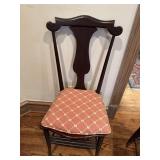 Small Wood Chair with Upholstered Seat