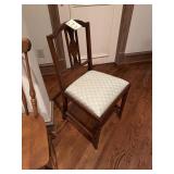 Small Wood Chair with Upholstered Seat