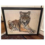 Framed Signed Tiger