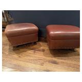 Hancock and Moore Leather Ottomans