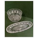 Cut Glass Bowl and Dish