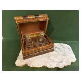 French Leather Faux Book Stack Cave a Liqueur