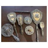 Antique Silver Plate Vanity Sets